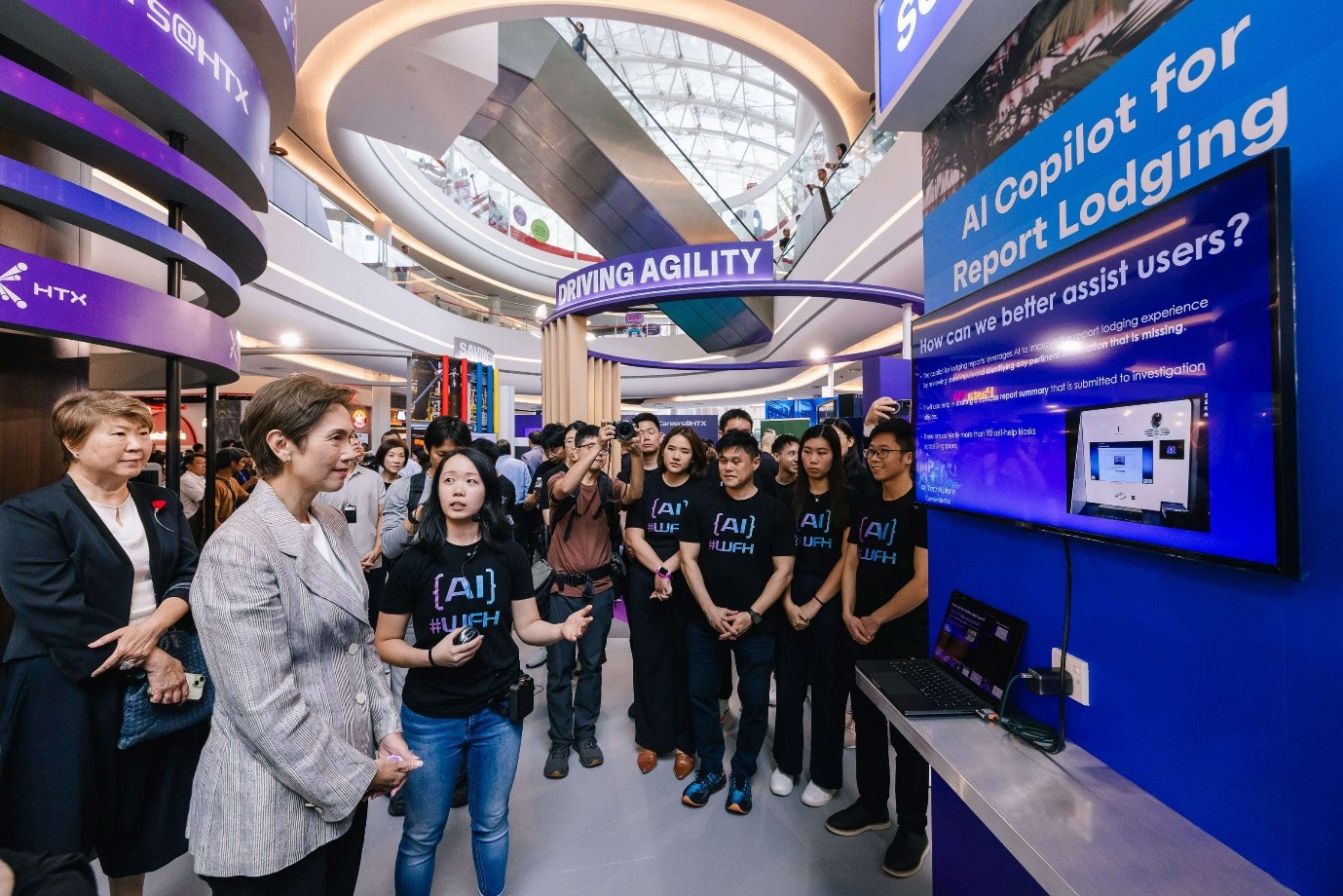 Group of people in exhibition space