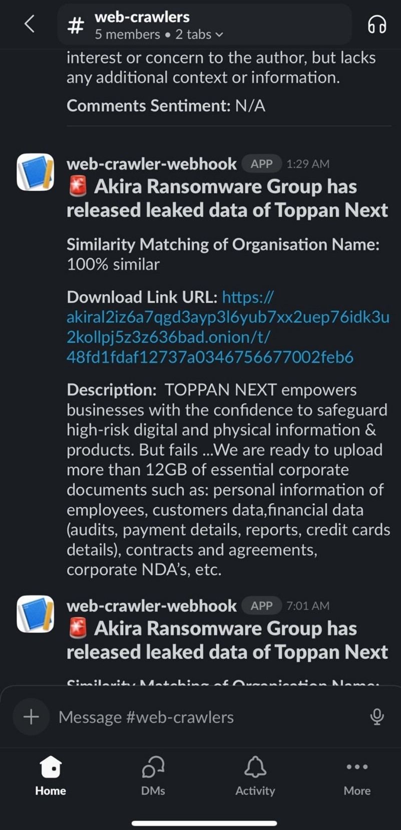 A screenshot of a mobile app showing alert messages.