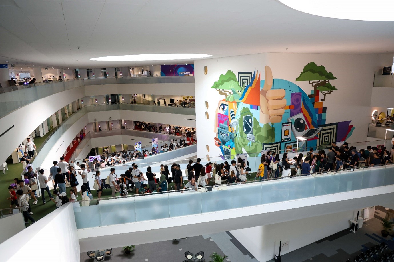 The indoor open house at HTX Family Day 2025.