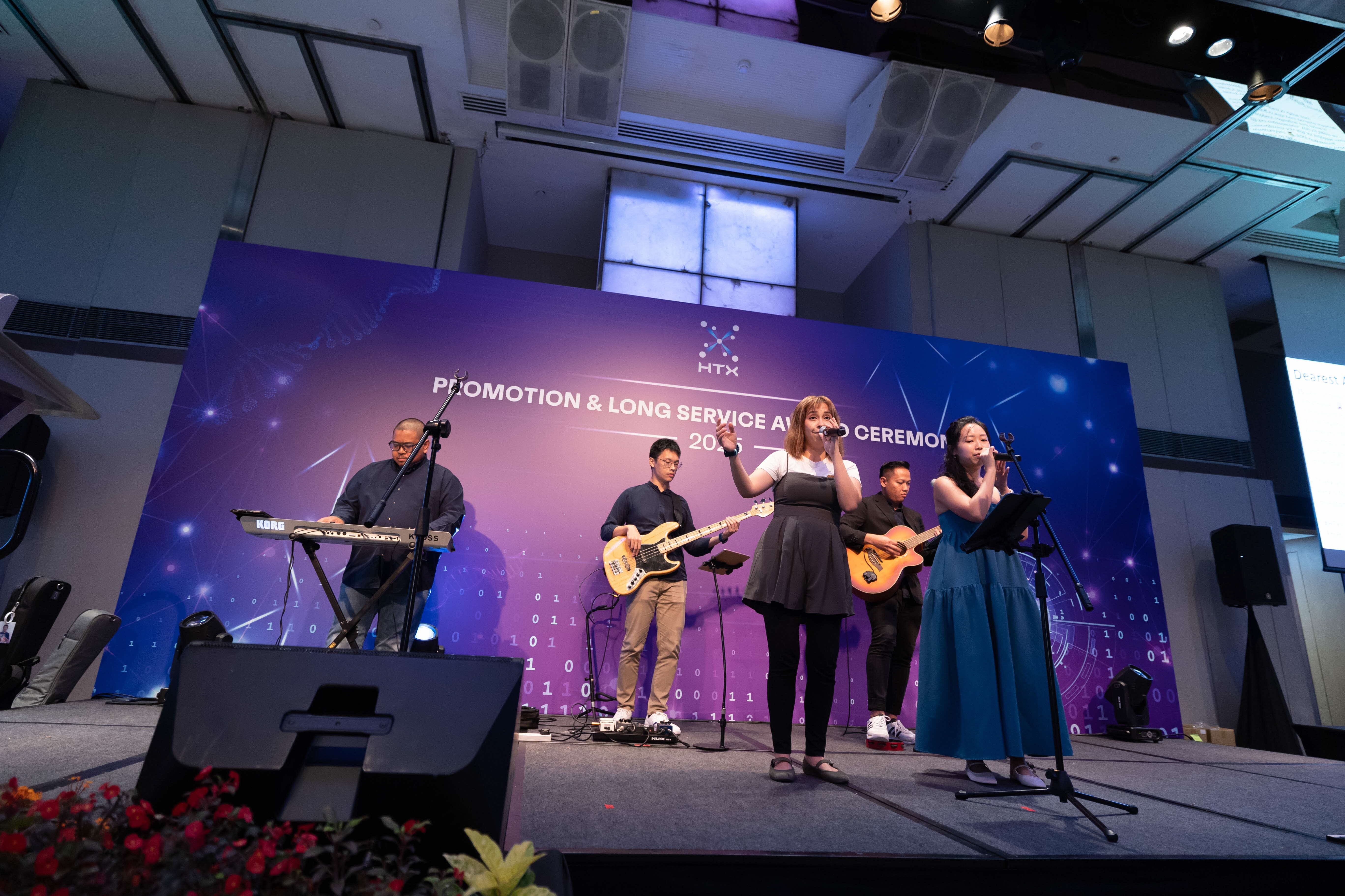 Band performing on stage.