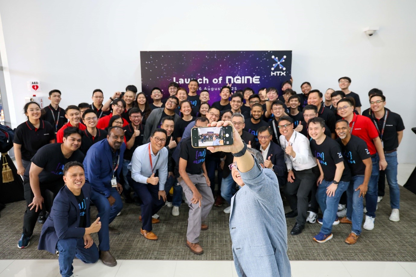 A group of people posing for a photo.