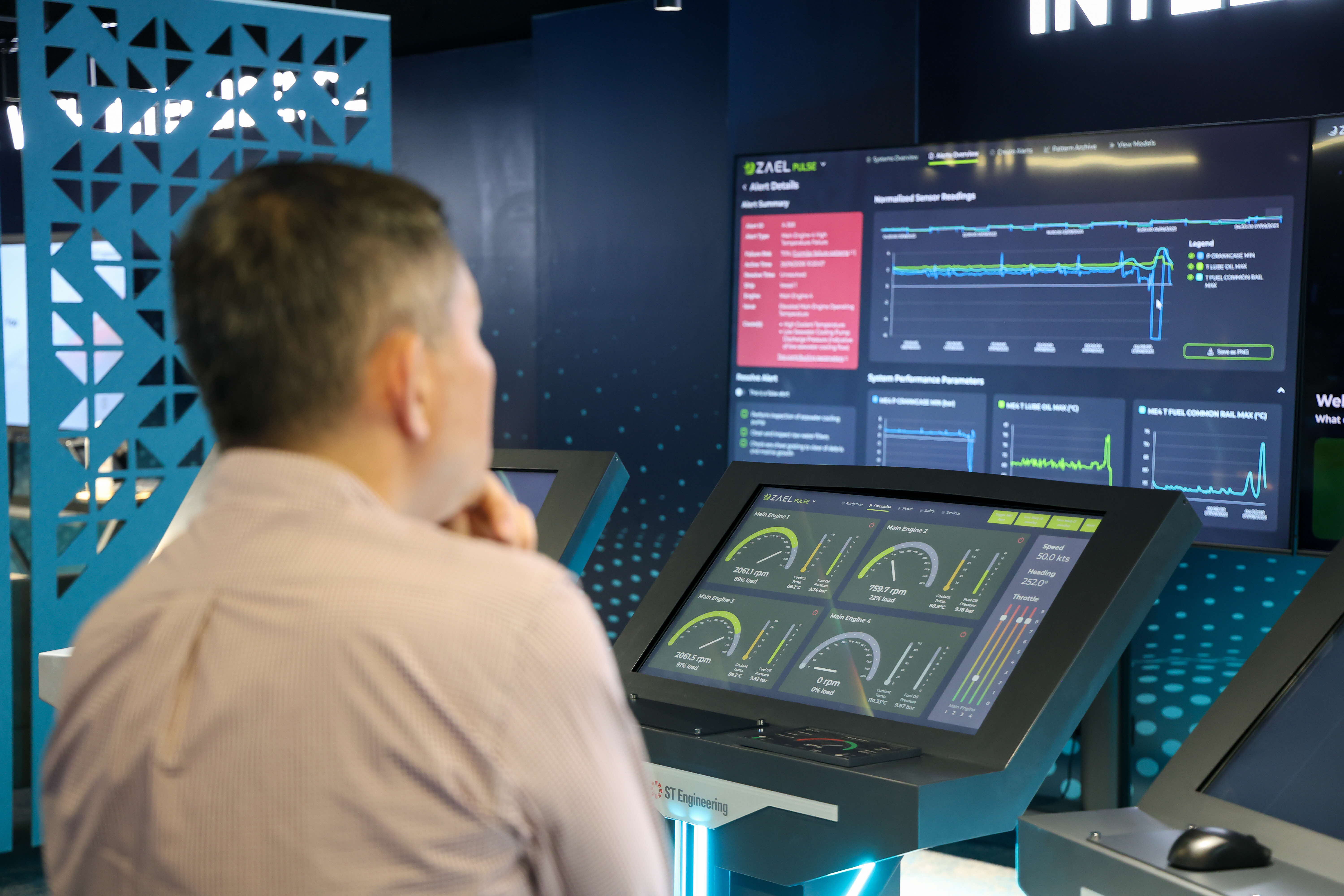 A person reviewing multiple digital dashboards displaying performance metrics and data visualisations.