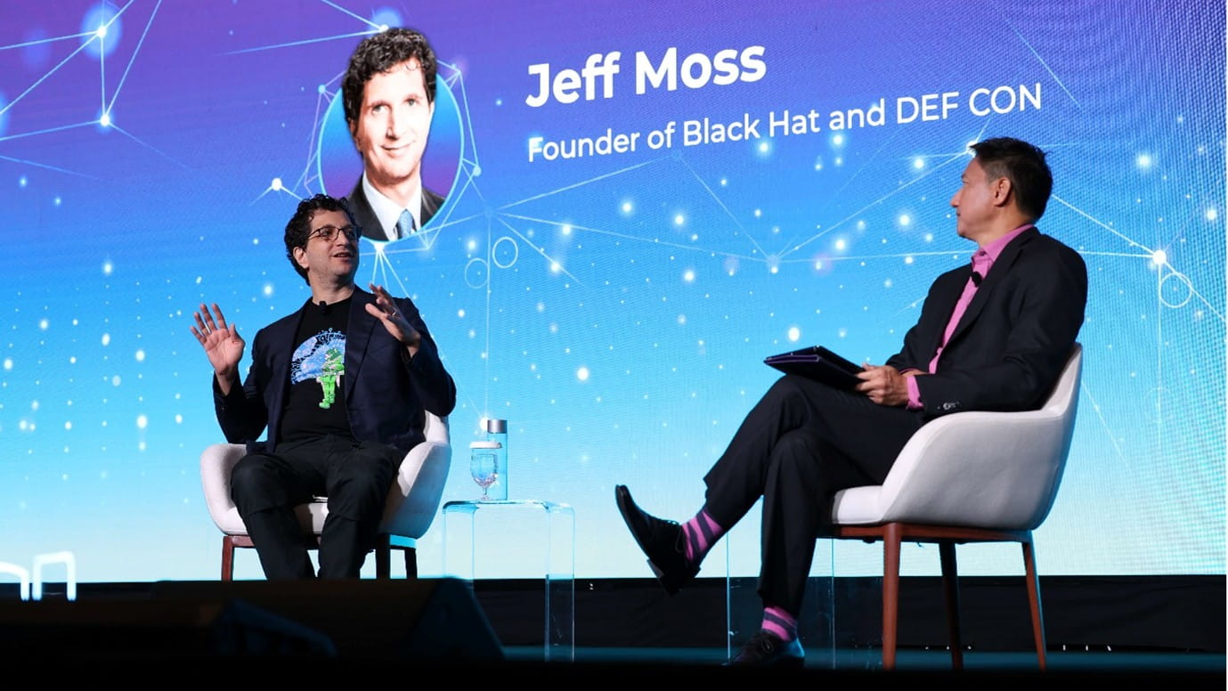 Two people on stage.