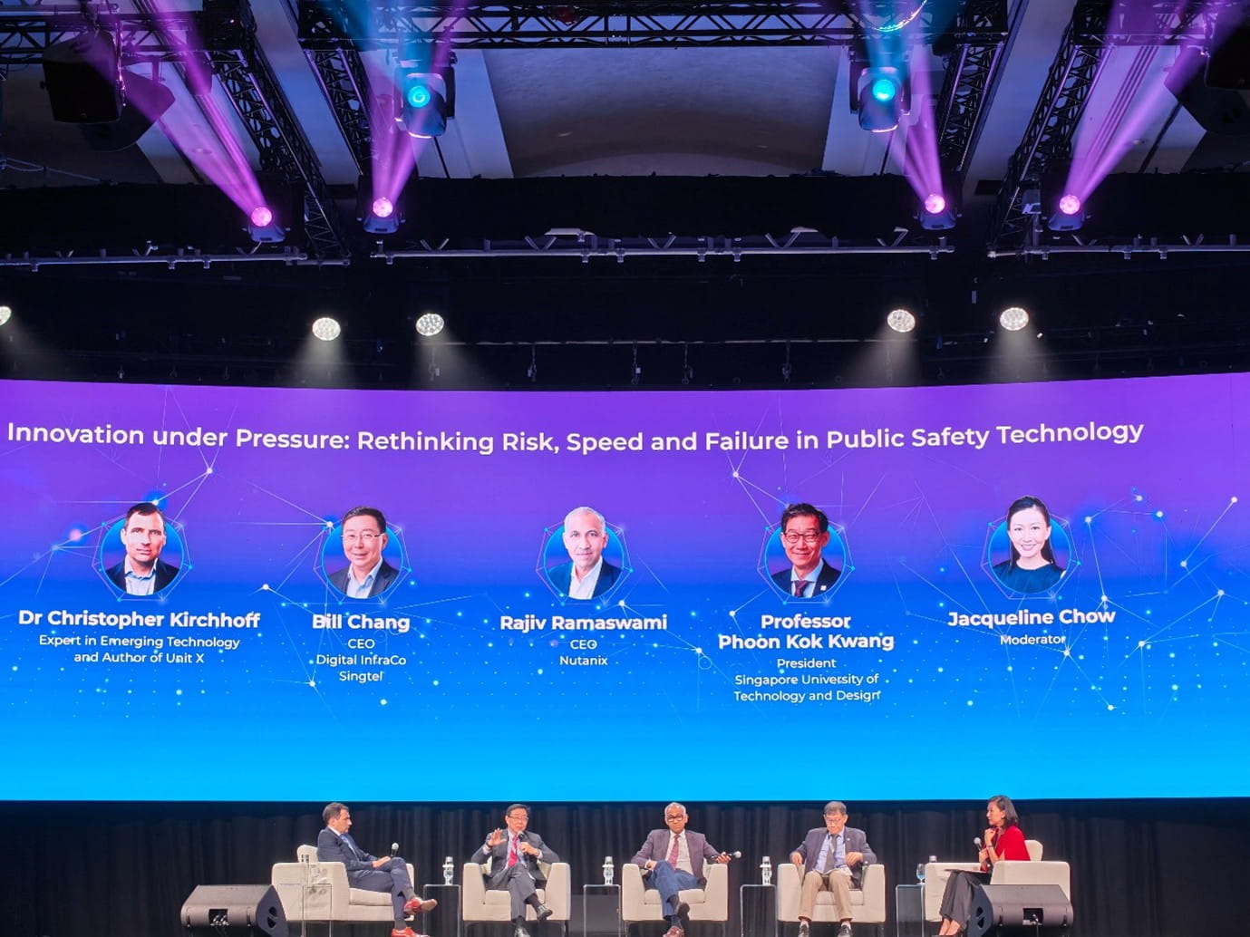 Panel discussion at a conference.